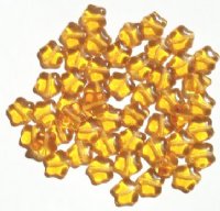 50 8mm Transparent Topaz Star Beads